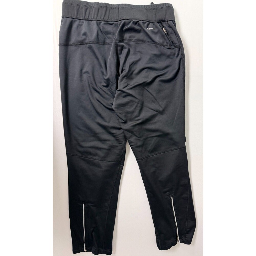 Nike Women's M Black Dri-FIT Running Pants Ankle Zips Back Pocket